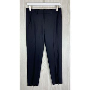 Vince Womens Navy Black Virgin Wool Flat Front Straight Leg Dress Pants Size 0